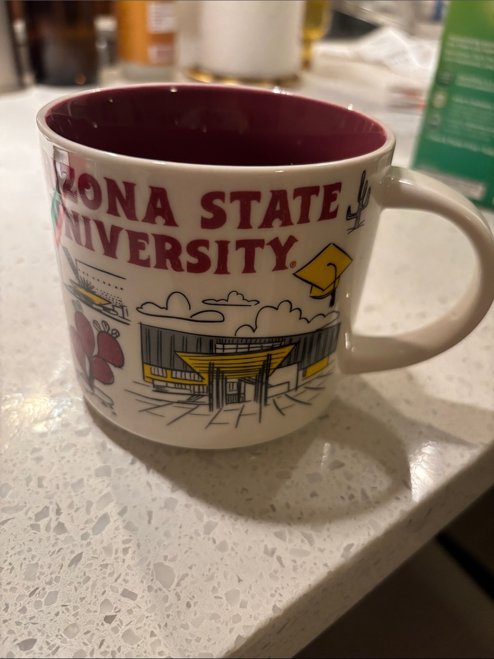 Starbucks Arizona State University Been There Mug with Maroon and Gold Accents